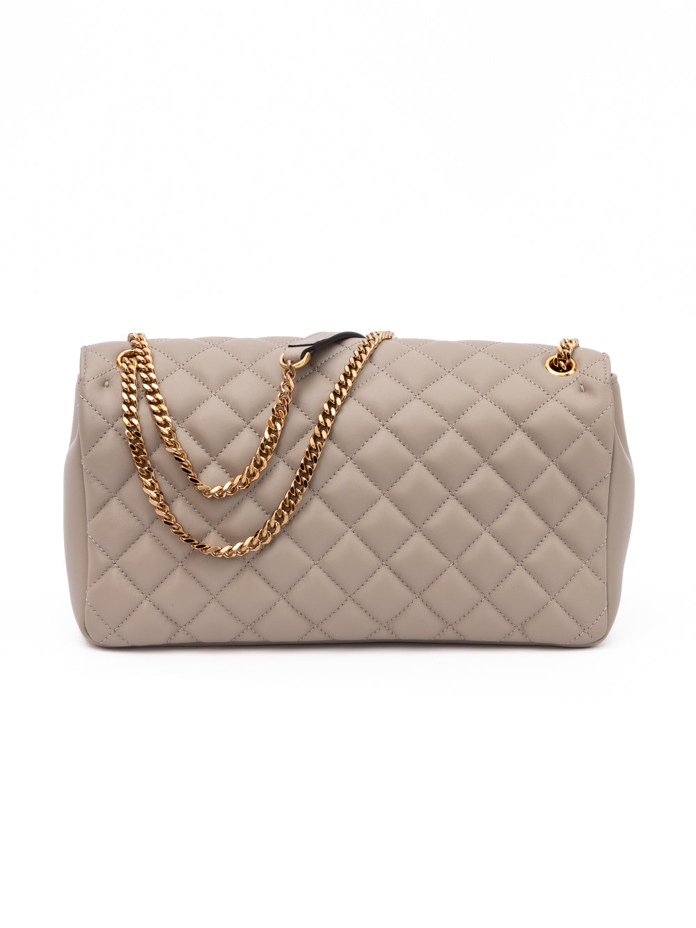 Taupe Quilted Leather Shoulder Strap Bag Beige