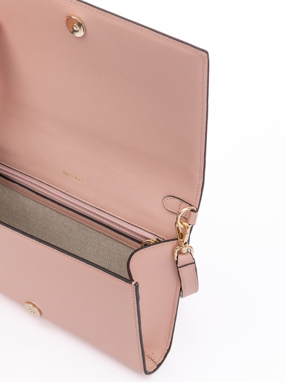 Podwer Pink Avenue Leather Shoulder Strap Bag Powder
