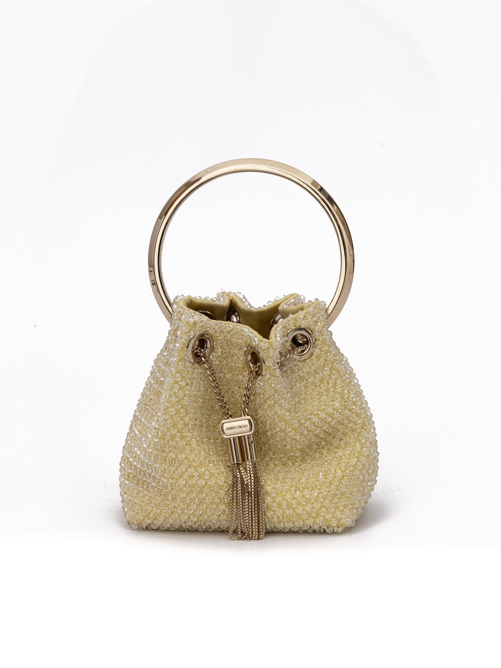 Yellow Bon Micro Crystals Bucket Bag