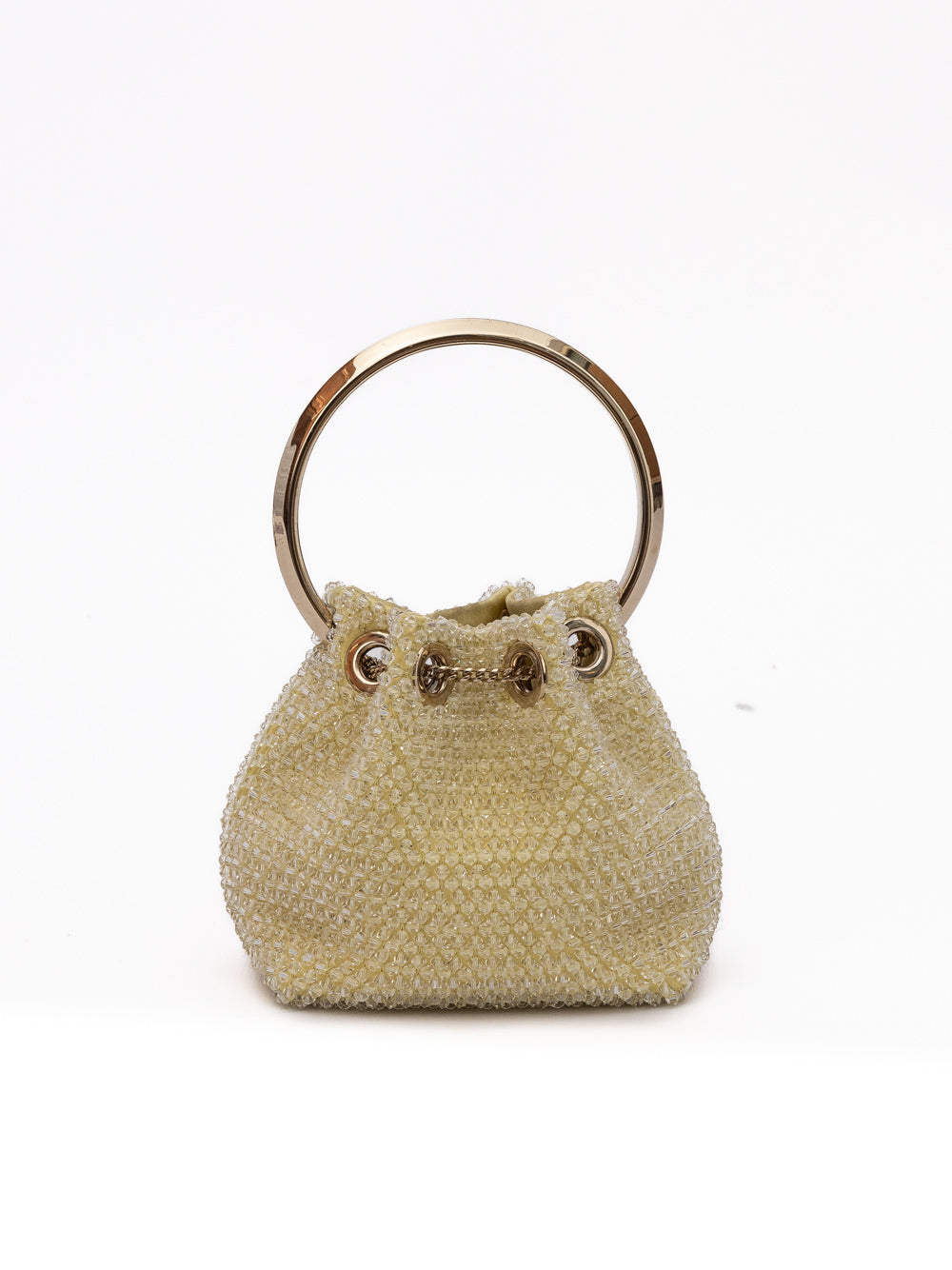 Yellow Bon Micro Crystals Bucket Bag