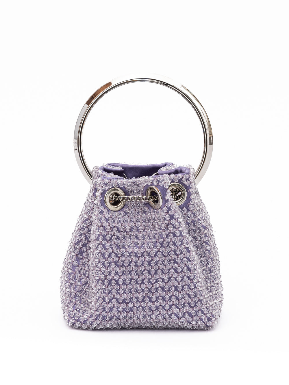 Light Purple Bon Micro Crystals Bucket Bag