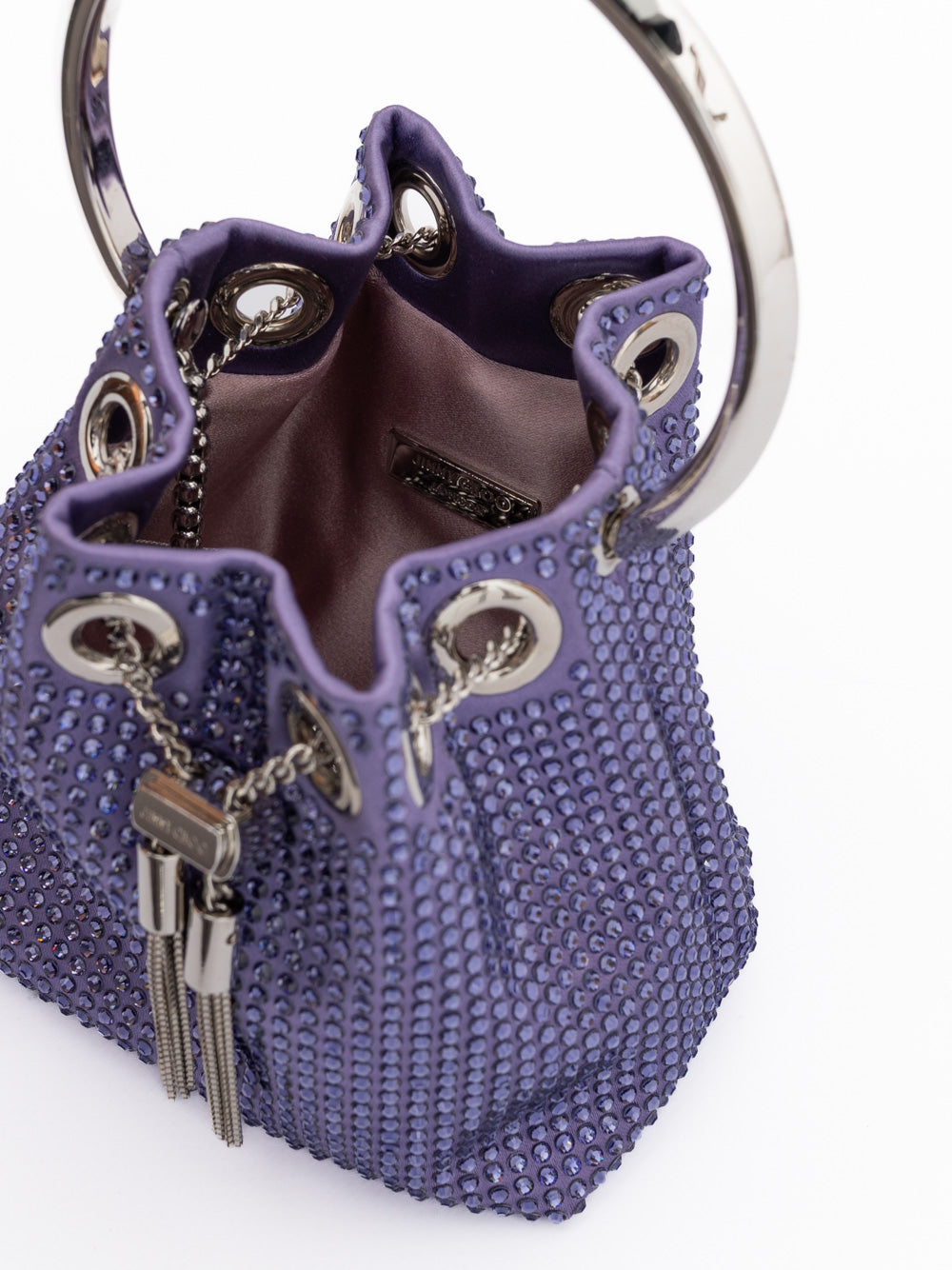 Purple Bon Micro Crystals Bucket Bag