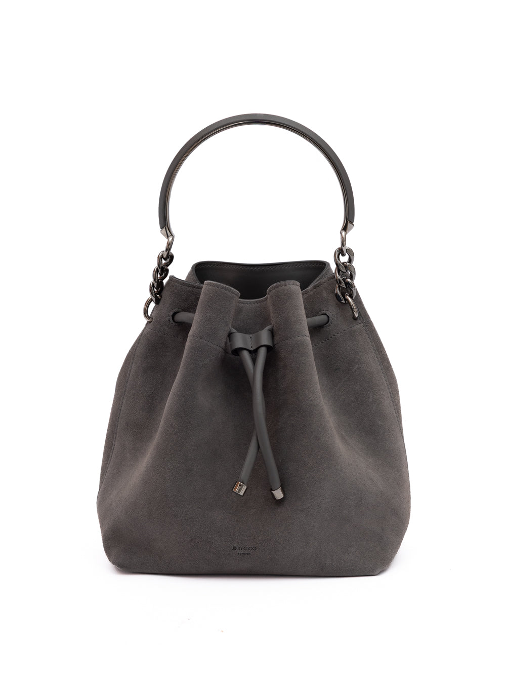 Dark Grey Bon Suede Bucket Bag