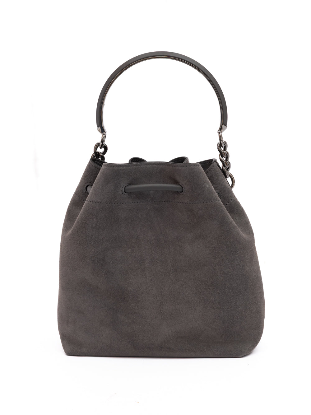 Dark Grey Bon Suede Bucket Bag