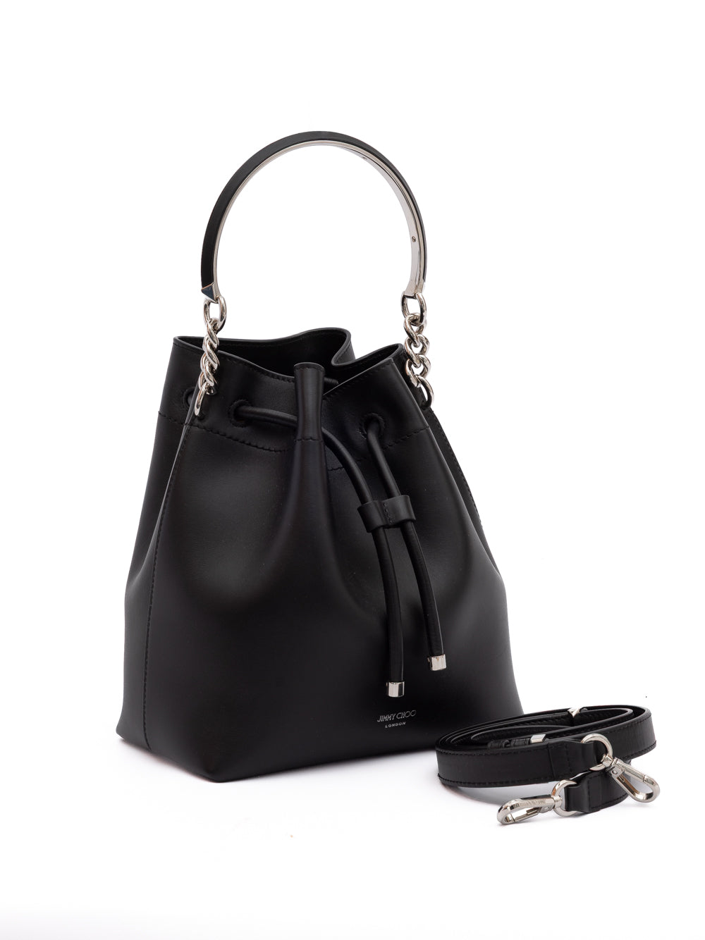 Black Bon Leather Bucket Bag