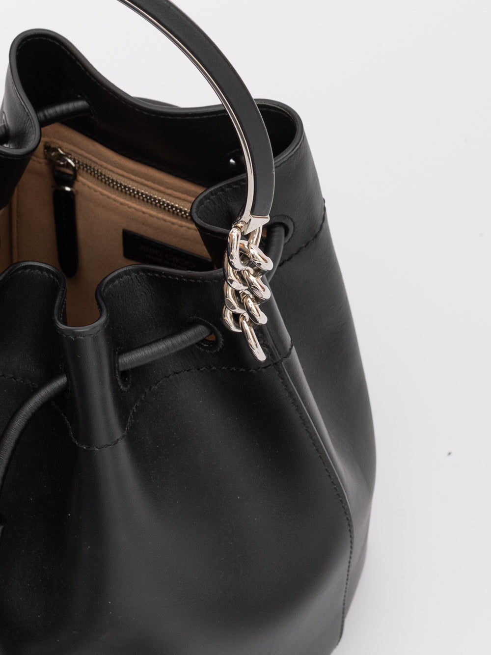 Black Bon Leather Bucket Bag