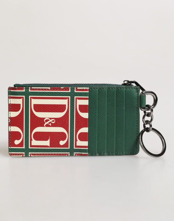 Dolce & Gabbana 100% Calf Leather card case in green