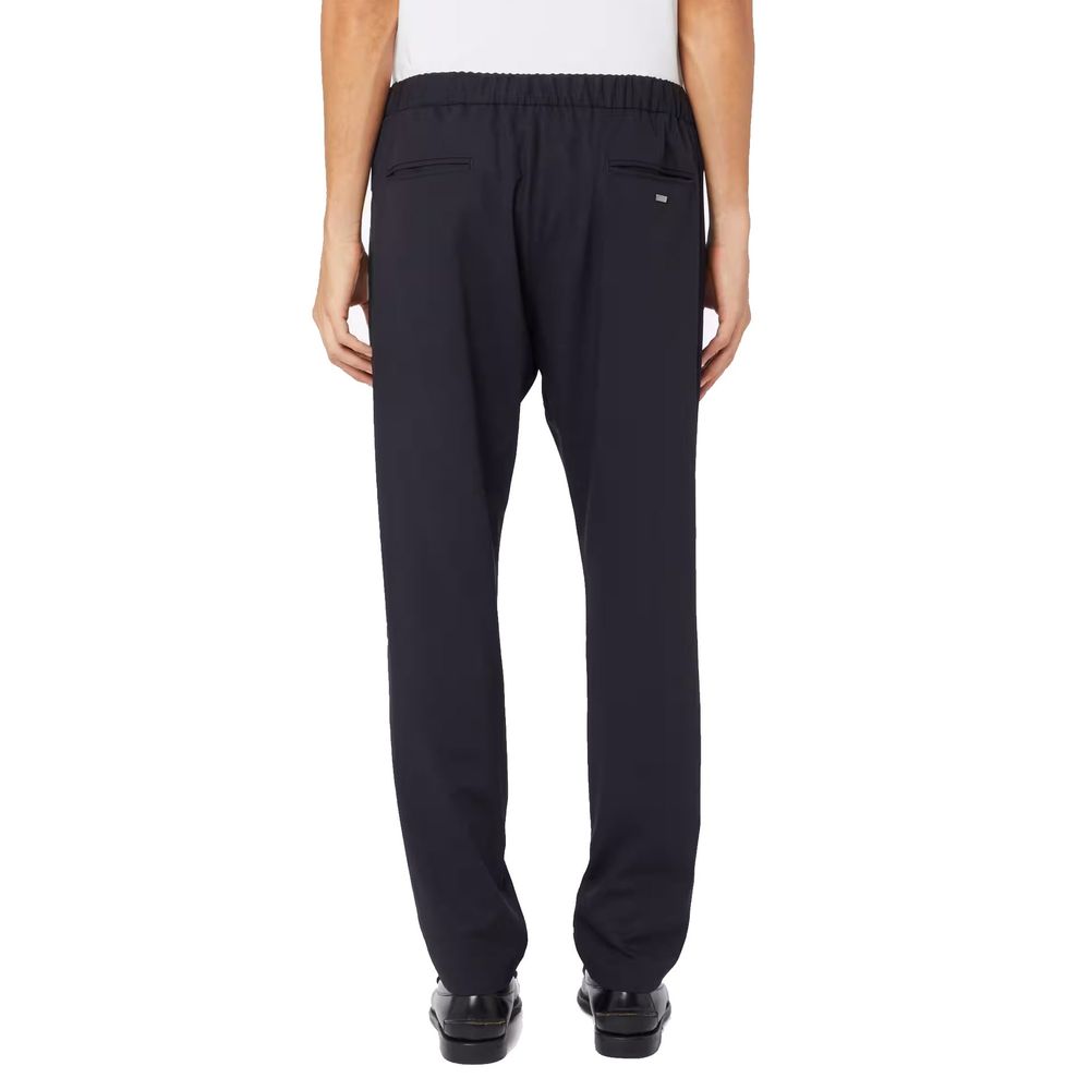 Herno 100% Virgin wool jogger in black — view 3