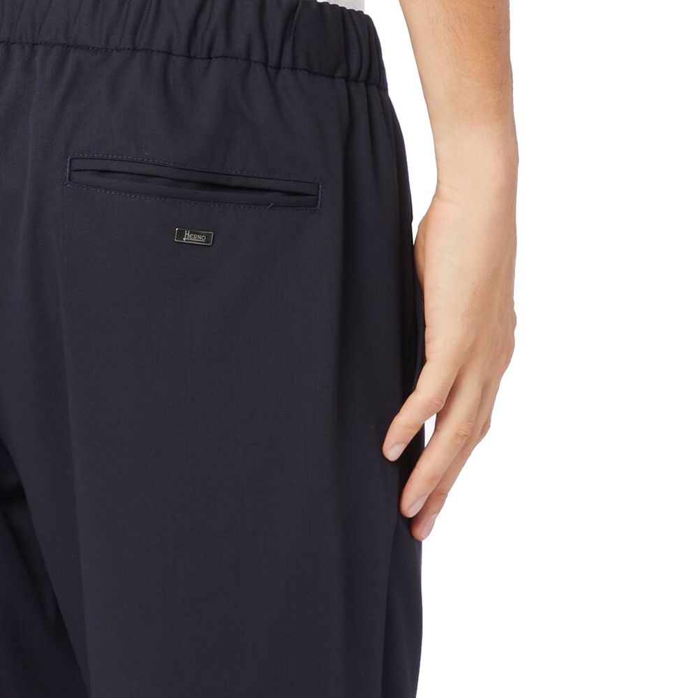 Herno 100% Virgin wool jogger in black — view 4