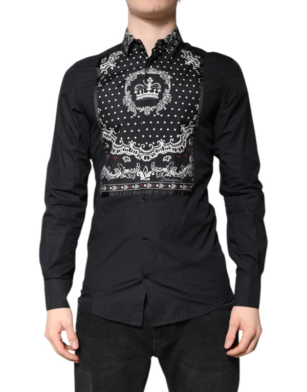 Dolce & Gabbana 70% Cotton 30% Silk shirt in black