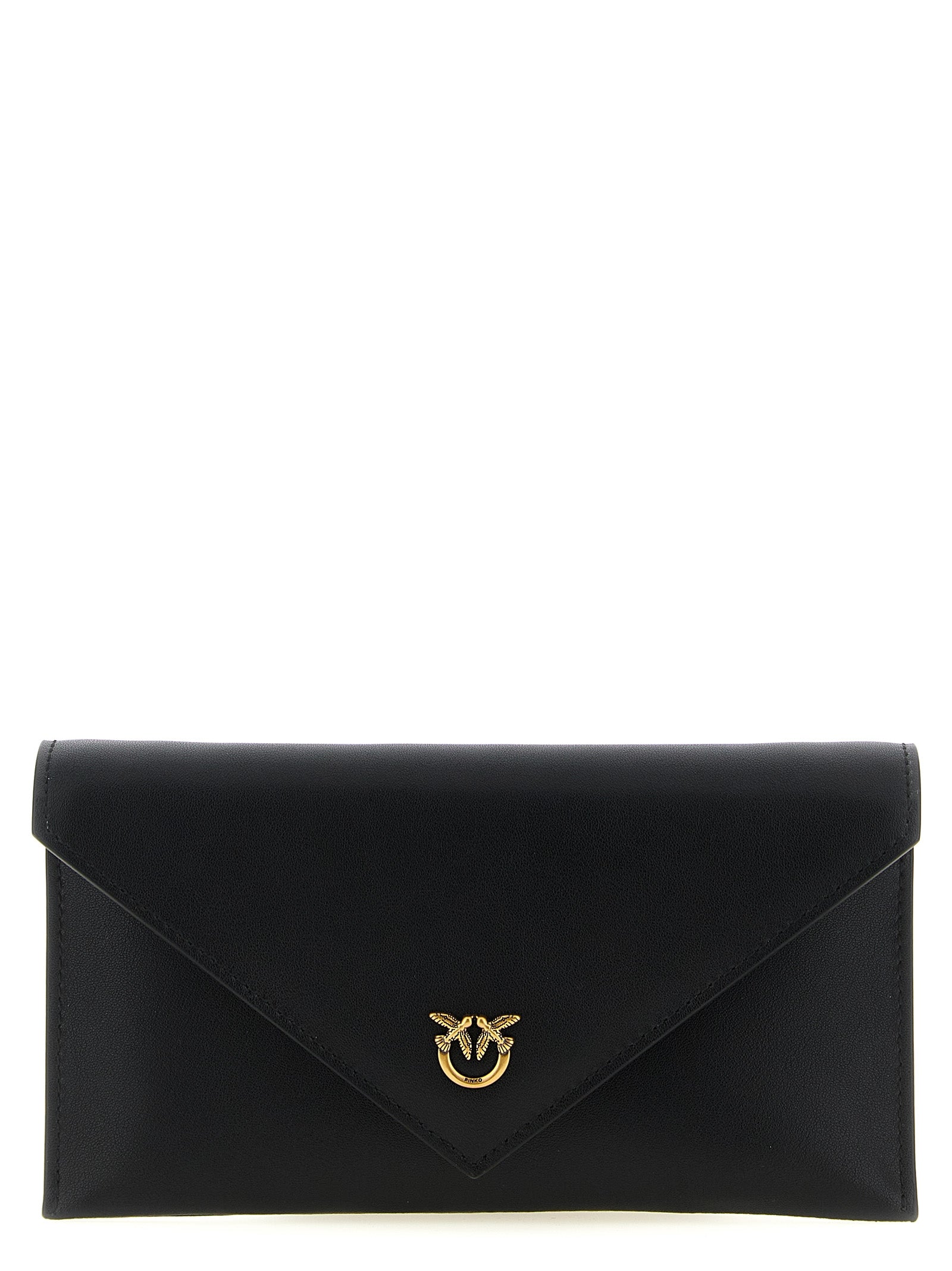 Flat Mini wallet on chain Black Goat Hair Polyurethane Wallets, Card Holders