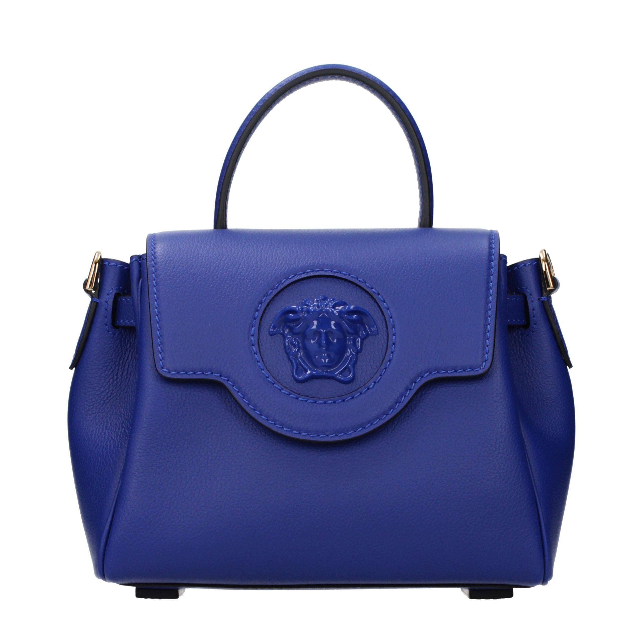 Blue Leather Handbag Bag