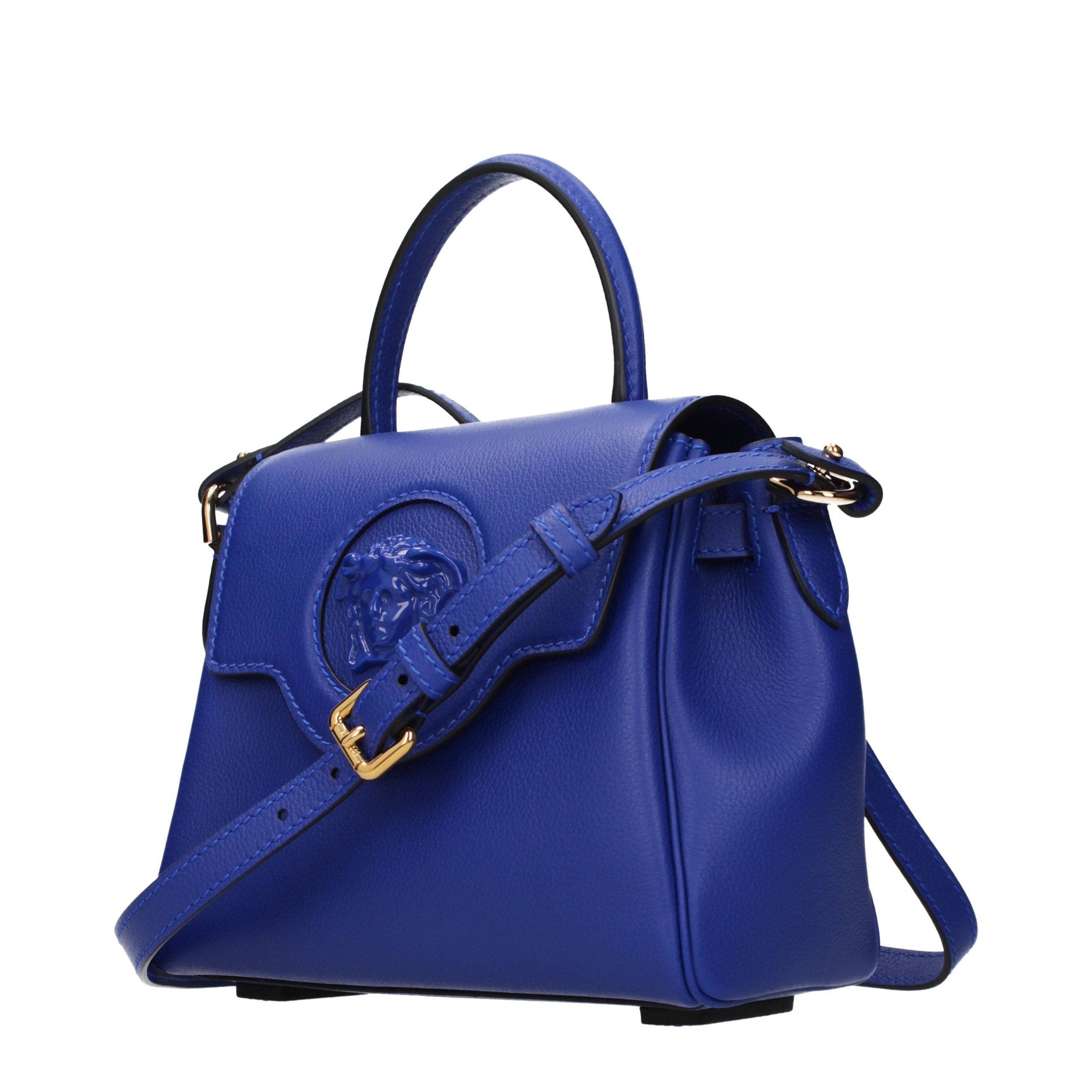 Blue Leather Handbag Bag