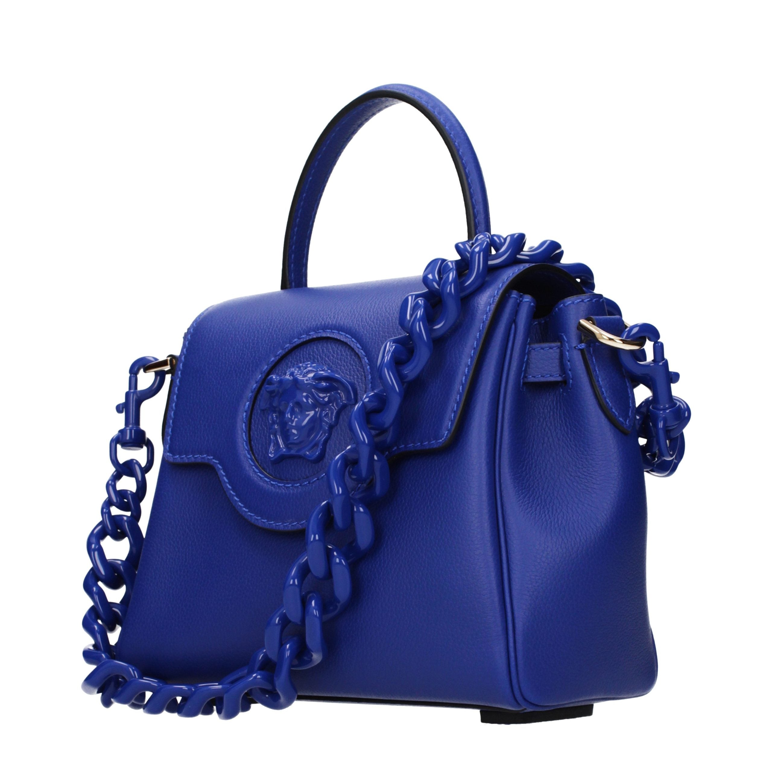 Blue Leather Handbag Bag