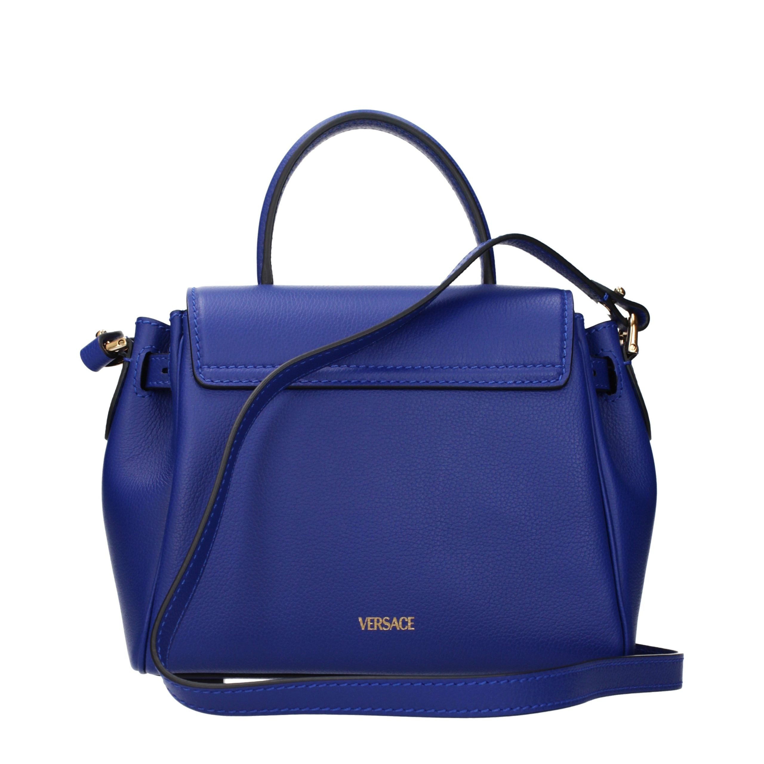 Blue Leather Handbag Bag