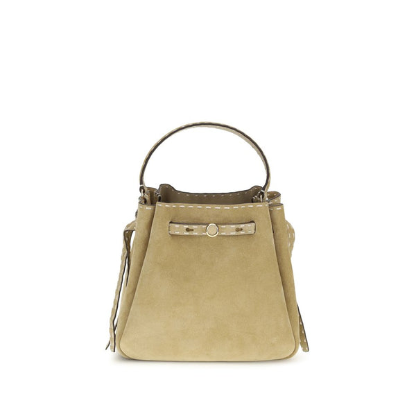 Tory Burch 100% Calf Leather Bos Taurus bucket bag in beige