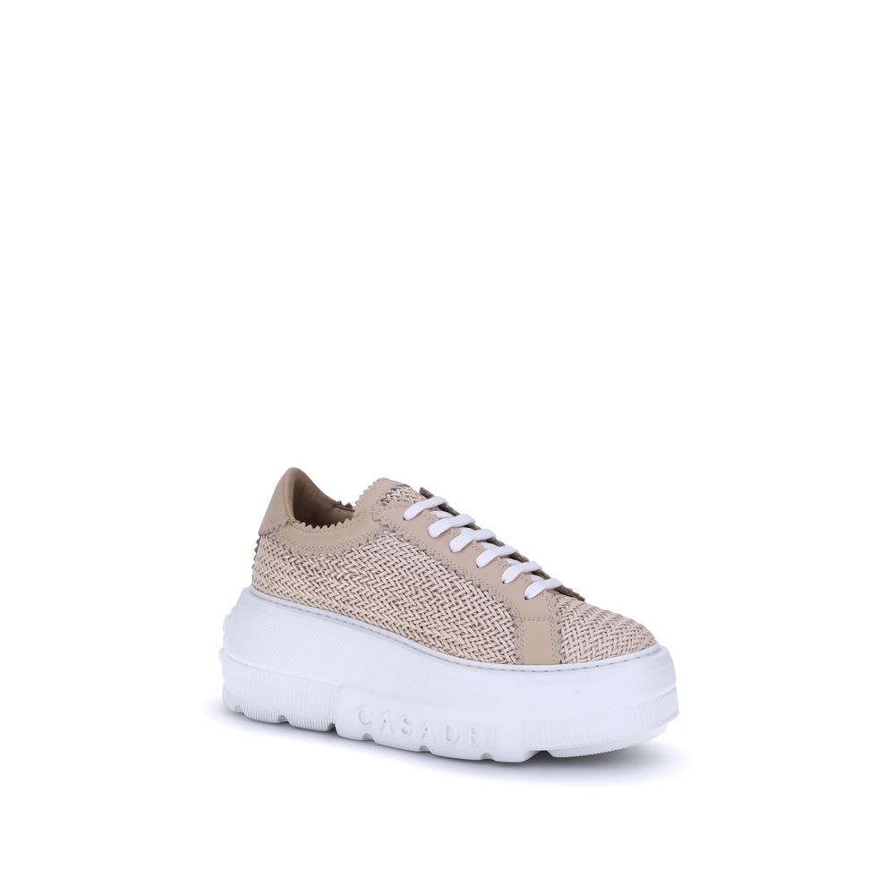 Casadei 100% Other Fibres platform sneaker in beige — view 4