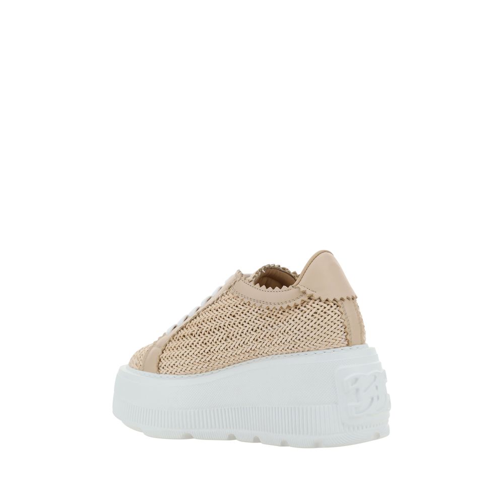 Casadei 100% Other Fibres platform sneaker in beige — view 5