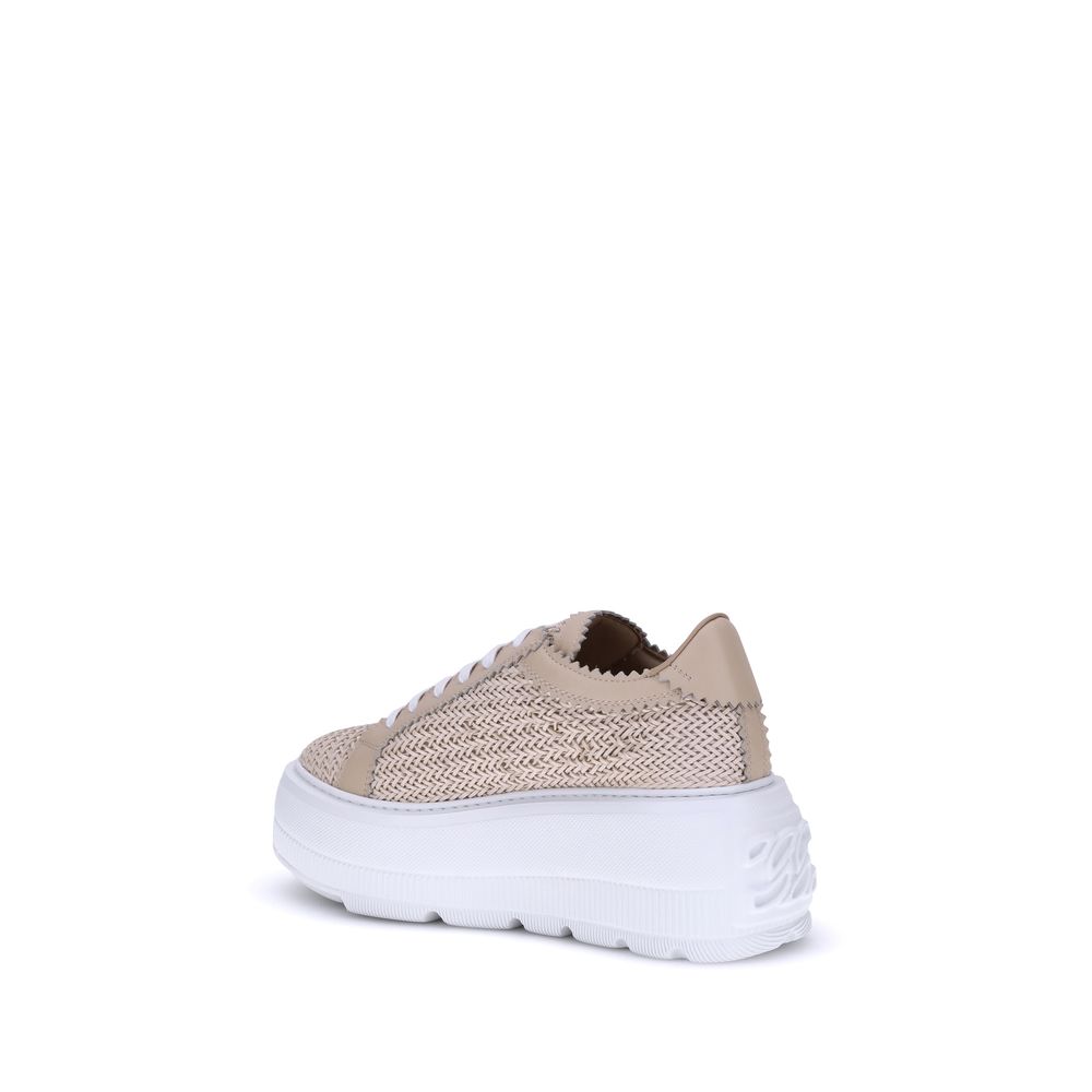 Casadei 100% Other Fibres platform sneaker in beige — view 6