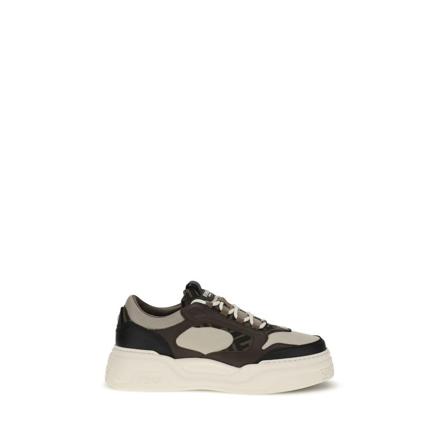 Fendi Upper 80% Calf Leather Bos Taurus 20% Fabric sneaker in black