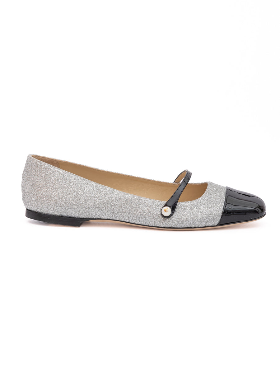 Jimmy Choo Soft Patent Leather flat in grey