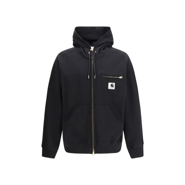 Sacai 100% Cotton hoodie in black