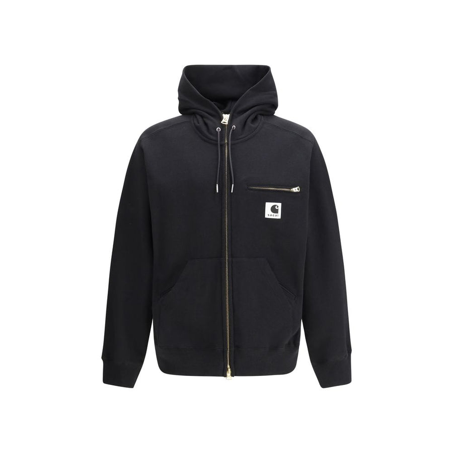 Sacai 100% Cotton hoodie in black