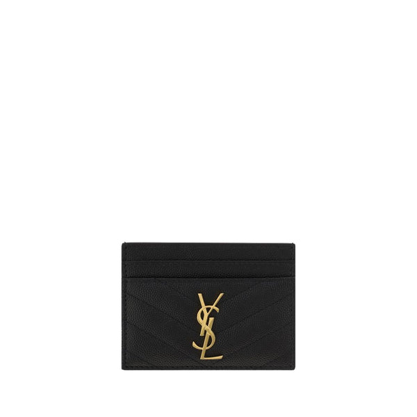 Saint Laurent 100% Calf Leather Bos Taurus card case in black