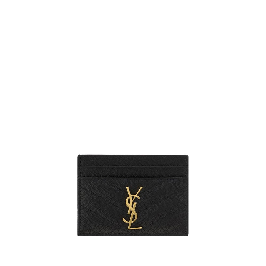 Saint Laurent 100% Calf Leather Bos Taurus card case in black