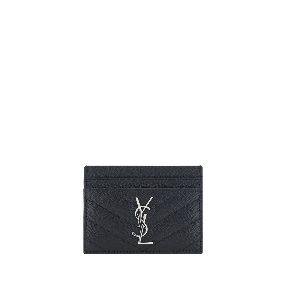 Saint Laurent 100% Calf Leather Bos Taurus card case in black