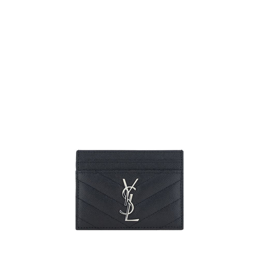 Saint Laurent 100% Calf Leather Bos Taurus card case in black
