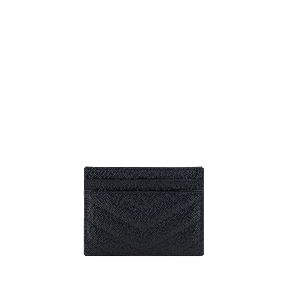 Saint Laurent 100% Calf Leather Bos Taurus card case in black — view 2