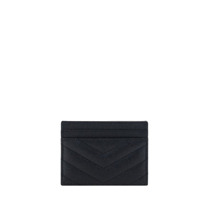 Saint Laurent 100% Calf Leather Bos Taurus card case in black — view 2