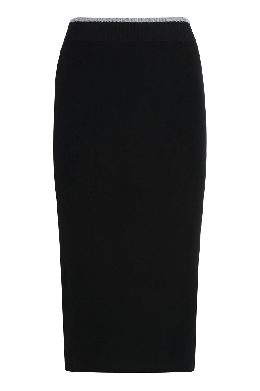 Skirt Nuova Guinea Ribbed Knit Black Wool