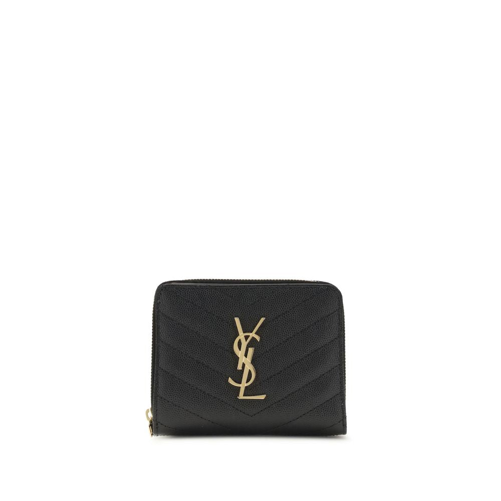Saint Laurent 100% Calf Leather Bos Taurus wallet in black