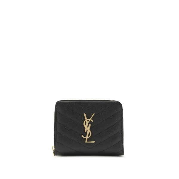 Saint Laurent 100% Calf Leather Bos Taurus wallet in black