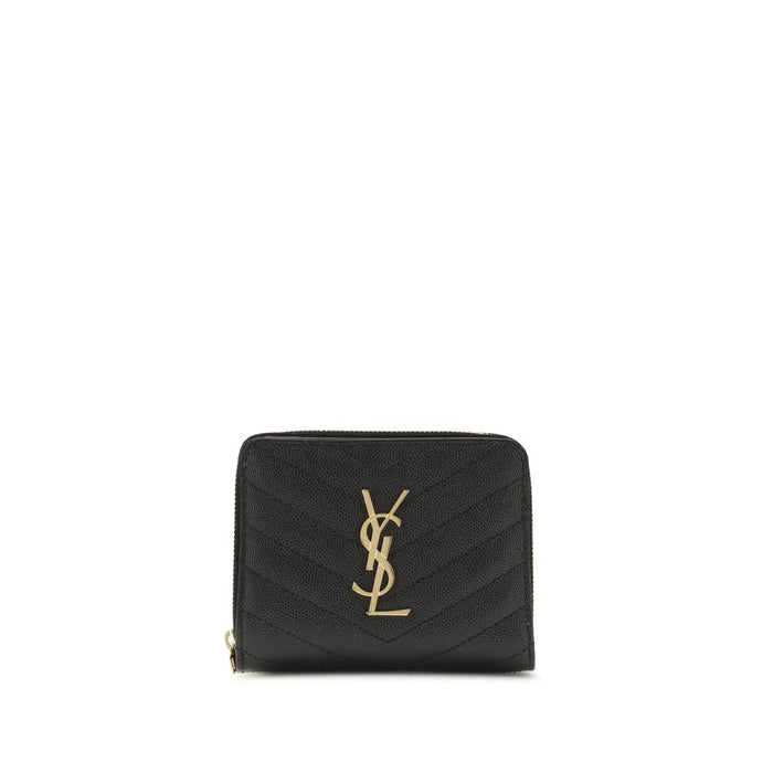 Saint Laurent 100% Calf Leather Bos Taurus wallet in black