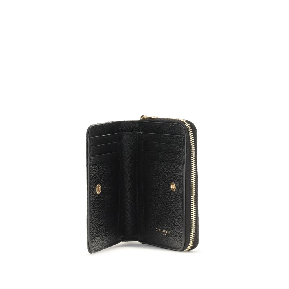 Saint Laurent 100% Calf Leather Bos Taurus wallet in black — view 3