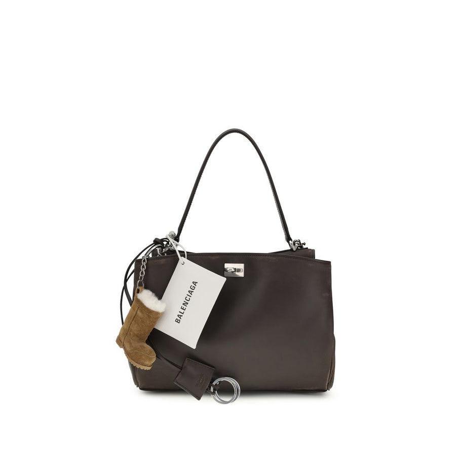 Balenciaga 80% Calf Leather Bos Taurus shoulder bag in brown
