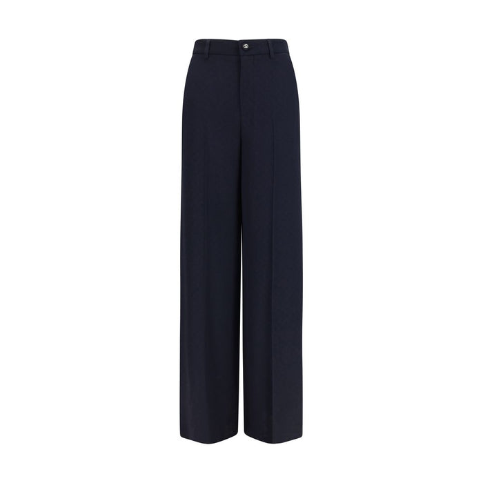 Gucci 68% Viscose 32% Silk trousers in blue