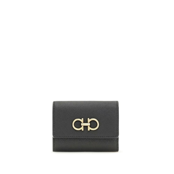 Ferragamo 100% Calf Leather Bos Taurus wallet in black