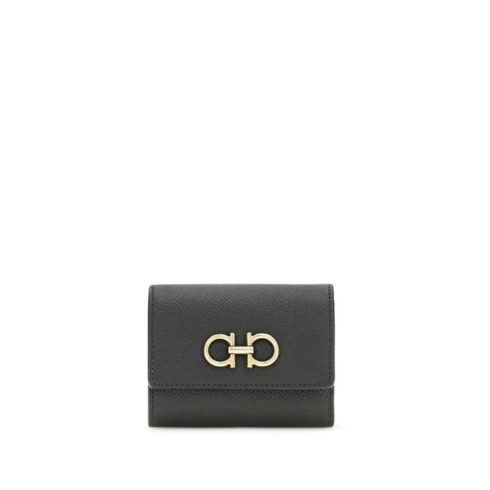Ferragamo 100% Calf Leather Bos Taurus wallet in black