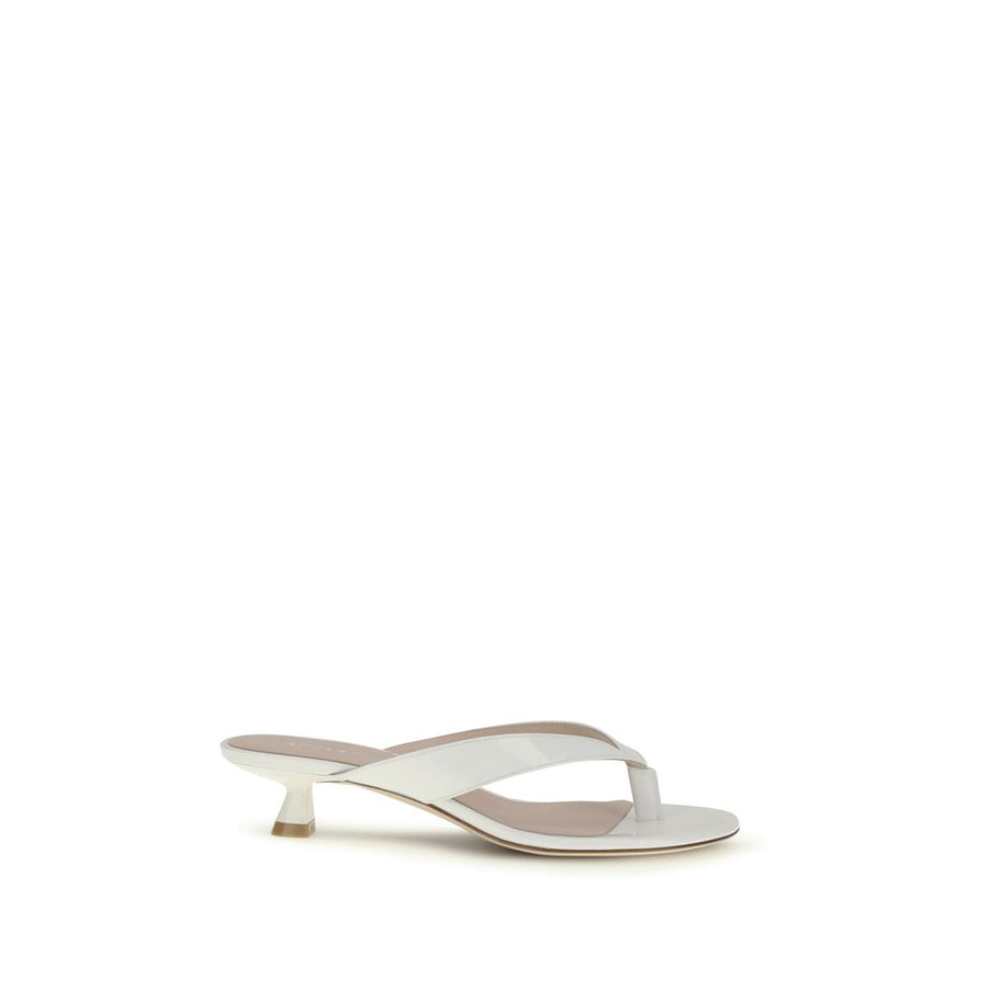 Stuart Weitzman 100% Calf Leather Bos Taurus sandals in white