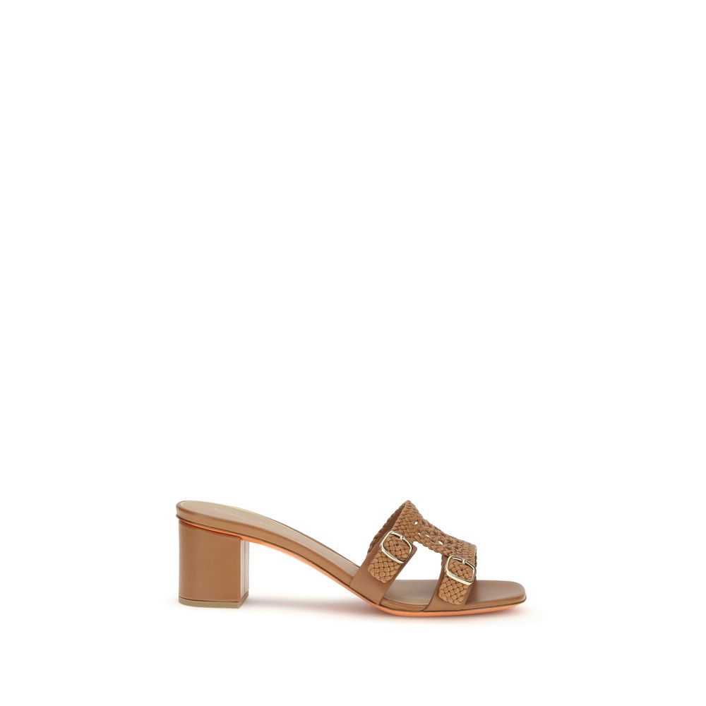 Santoni 100% Calf Leather Bos Taurus sandal in beige