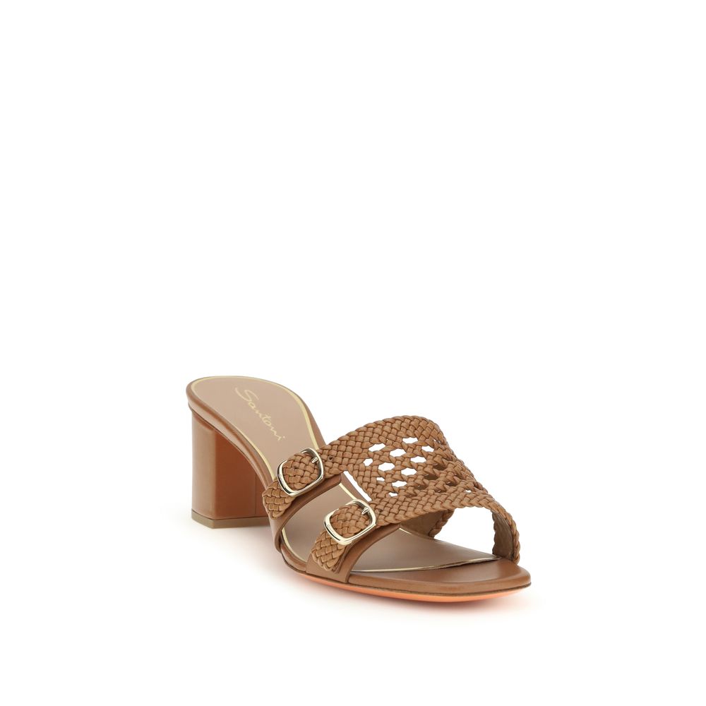 Santoni 100% Calf Leather Bos Taurus sandal in beige — view 2