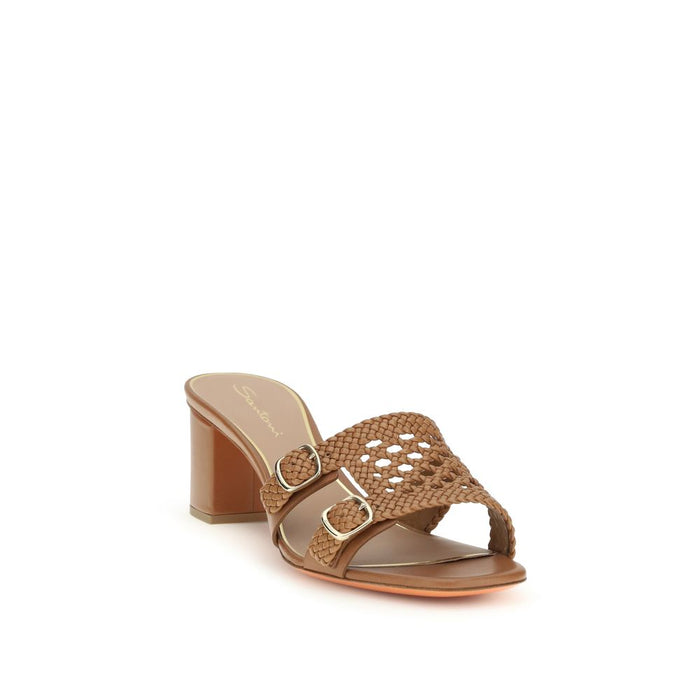 Santoni 100% Calf Leather Bos Taurus sandal in beige — view 2