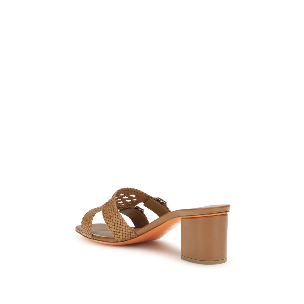 Santoni 100% Calf Leather Bos Taurus sandal in beige — view 3