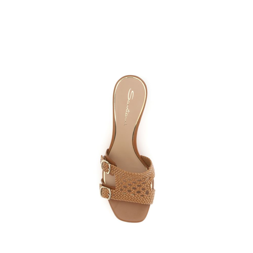 Santoni 100% Calf Leather Bos Taurus sandal in beige — view 4