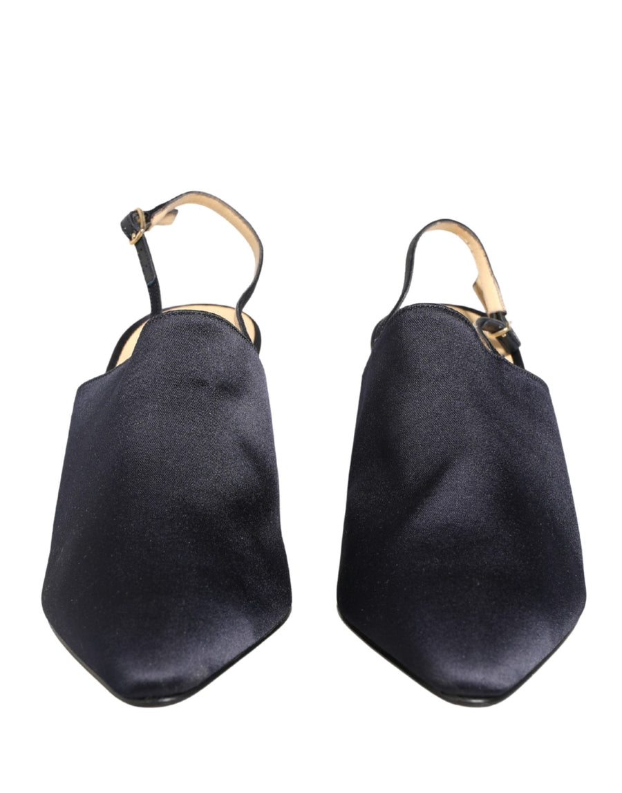 Dolce & Gabbana Suede slingback heel in black