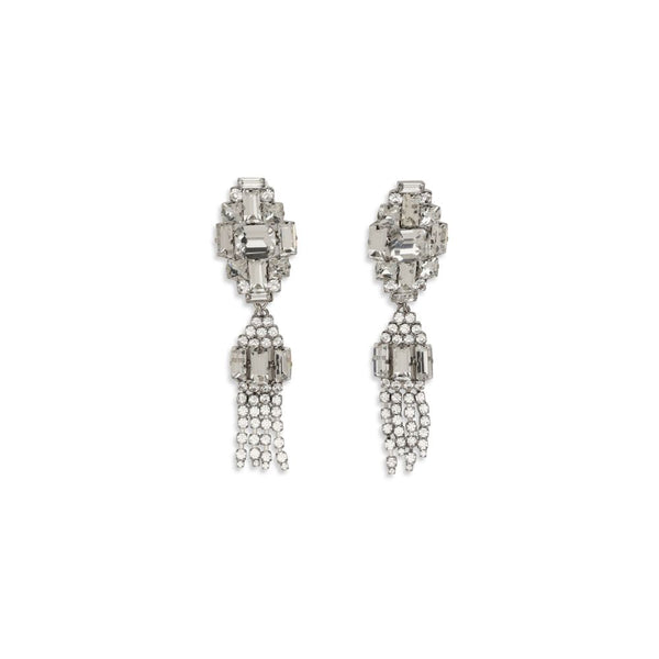 Alessandra Rich Metal with crystal embellishment earrings in silver